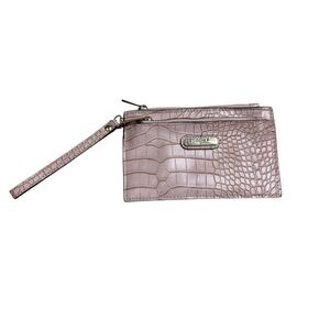 London Fog Croc Embossed Leather‎ Wristlet Clutch